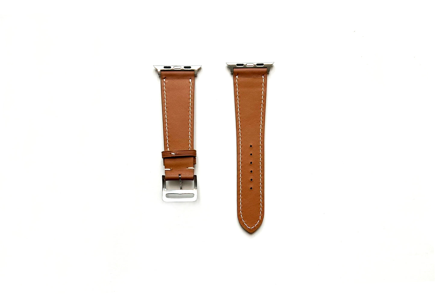 42/44/45MM Calfskin Leather Watch Strap - Brown