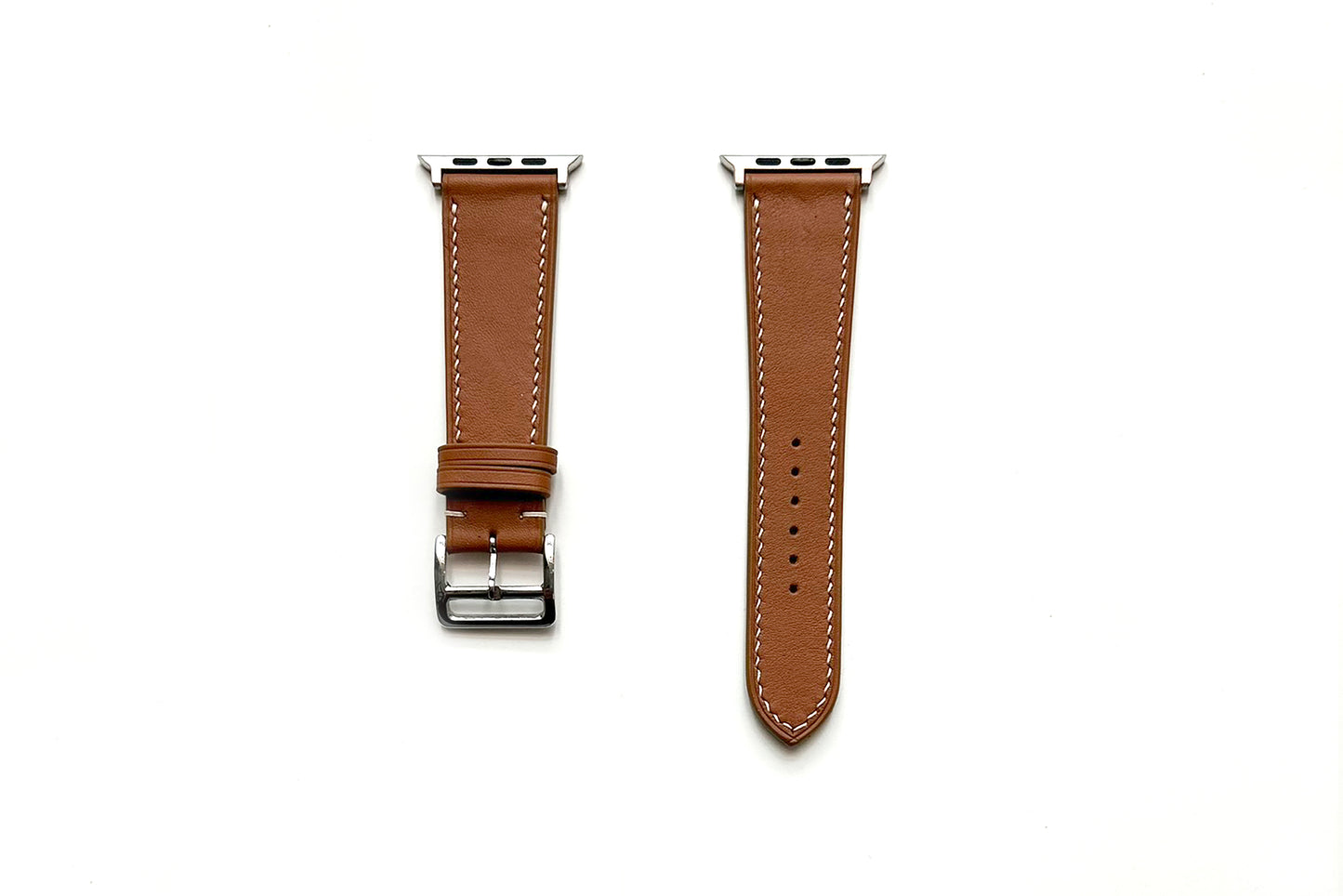42/44/45MM Calfskin Leather Watch Strap - Brown