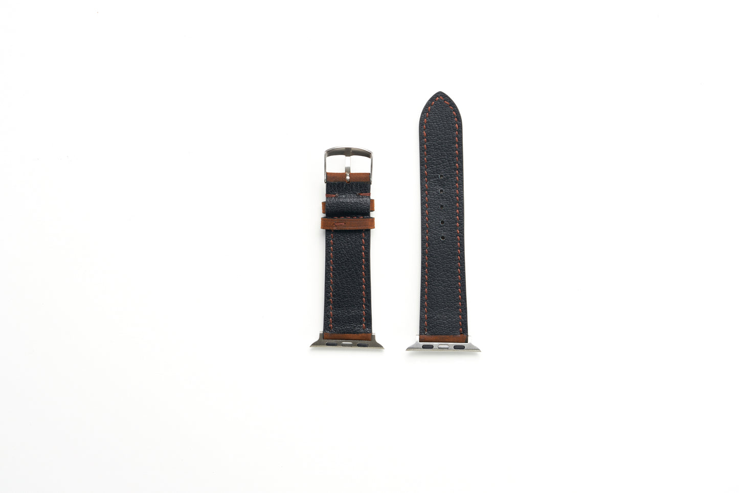 42/44/45MM Distressed Full Grain Leather Watch Strap - Brown 3