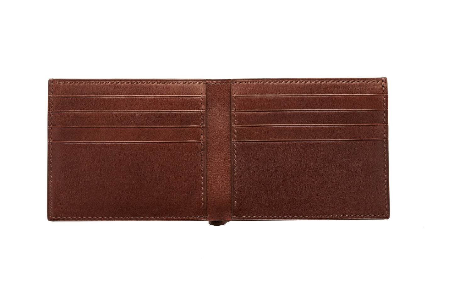 Vegetable Tanned Leather Wallet - Dark Brown - 8-Pocket