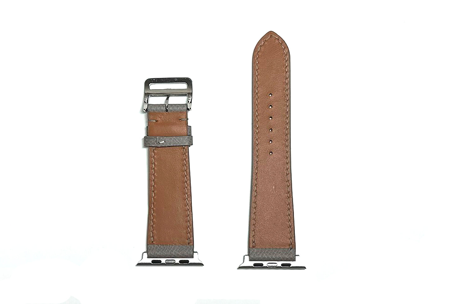 42/44/45MM Calfskin Leather Watch Strap - Taupe