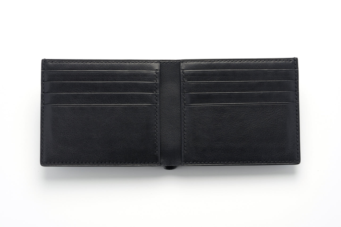 Vegetable Tanned Leather Wallet - Black - 8-Pocket