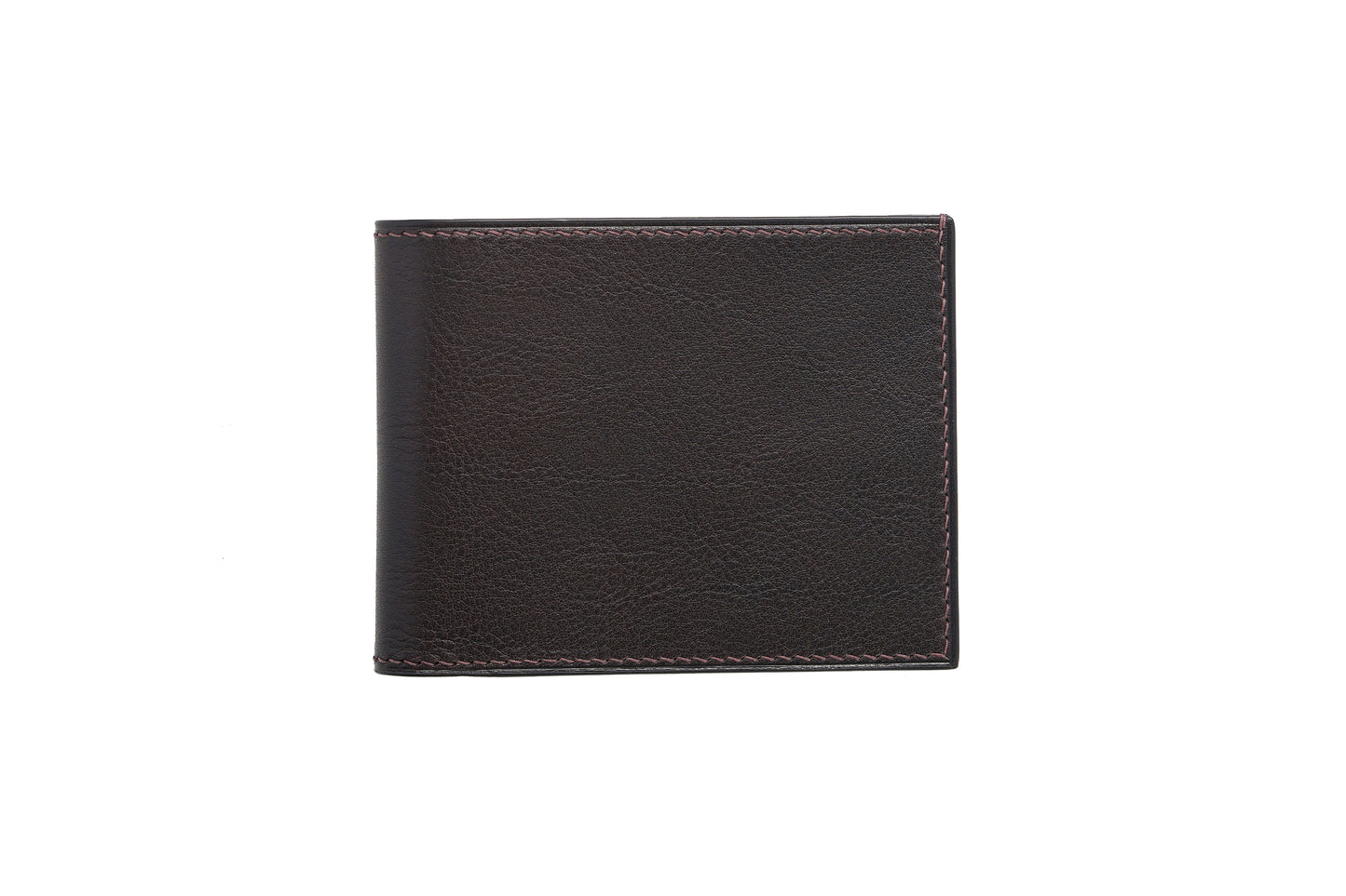 Vegetable Tanned Leather Wallet - Dark Brown - 8-Pocket Slim