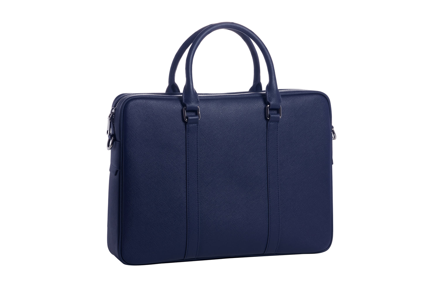Full Grain Leather Briefcase - Navy Blue