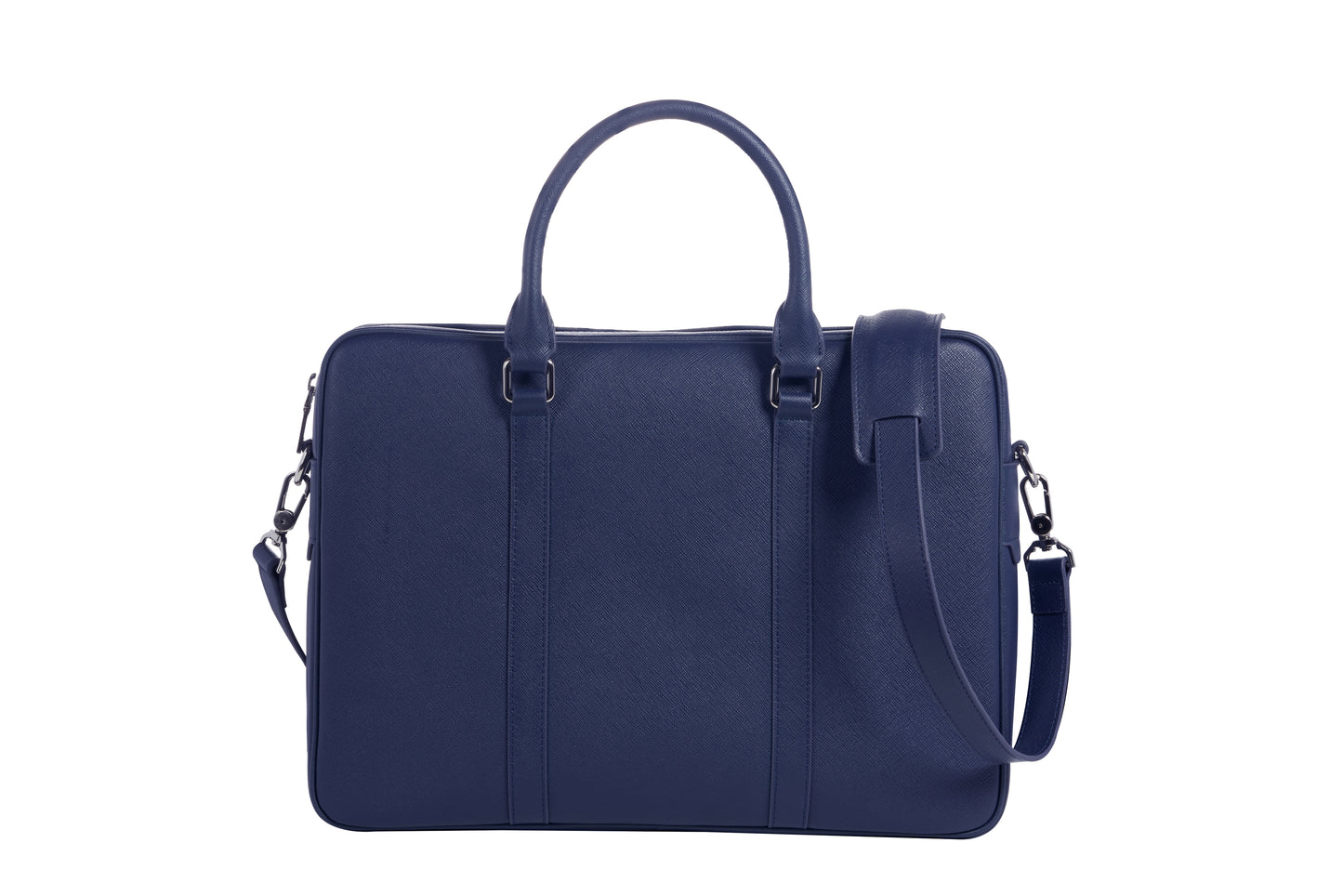 Full Grain Leather Briefcase - Navy Blue