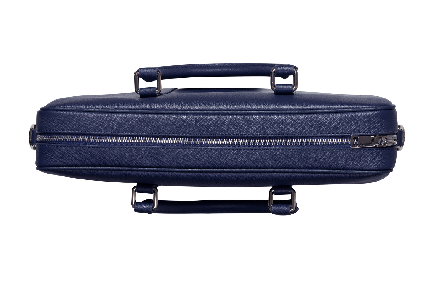Full Grain Leather Briefcase - Navy Blue