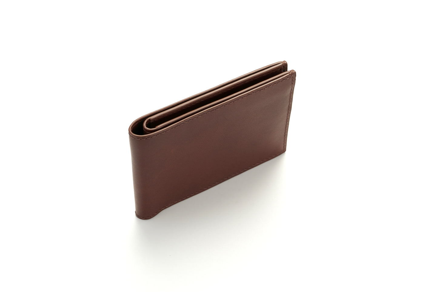 Vegetable Tanned Leather Wallet - Dark Brown - 8-Pocket