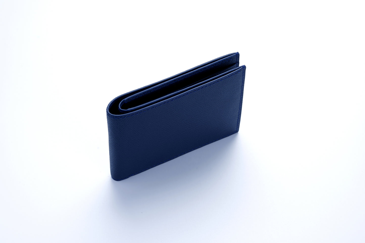 Calfskin Wallet - Navy Blue - 8-Pocket Slim
