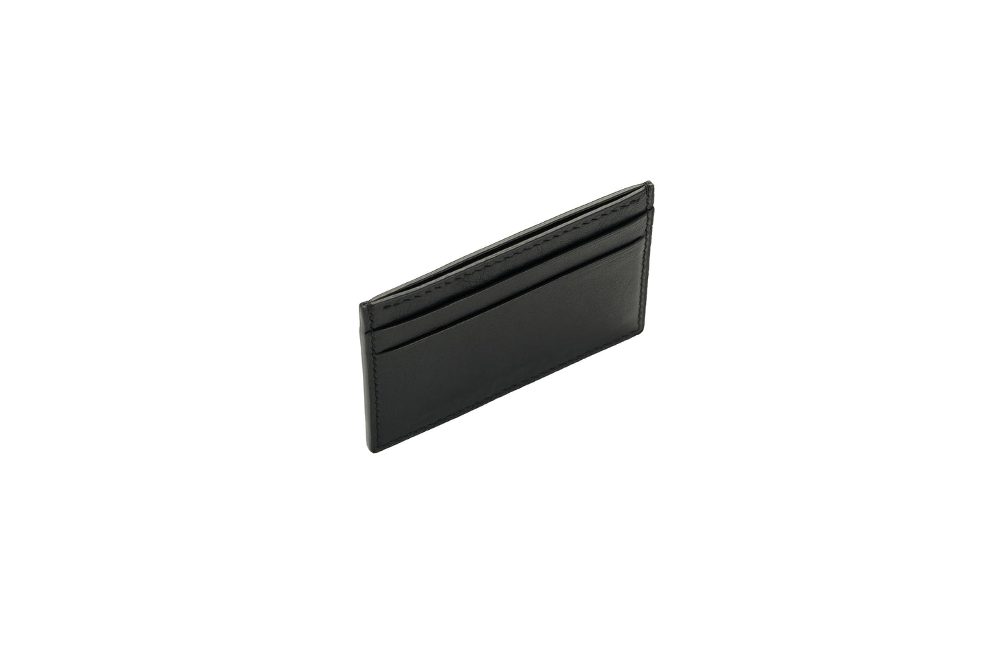 Vegetable Tanned Leather Card Holder - Black Slim 5-Pocket