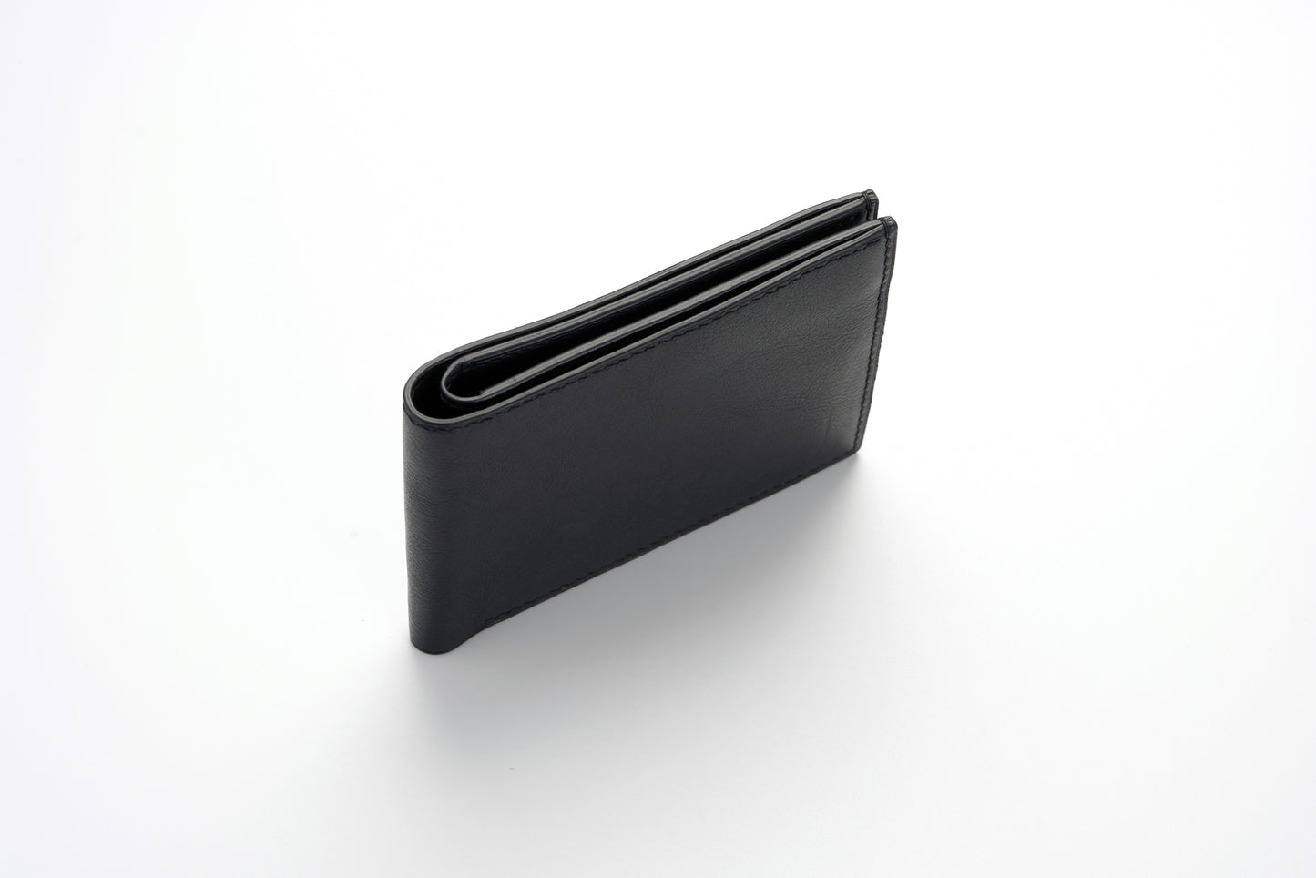 Vegetable Tanned Leather Wallet - Black - 8-Pocket