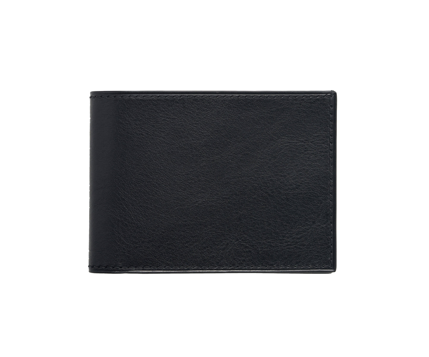Vegetable Tanned Leather Wallet - Black - 8-Pocket Slim