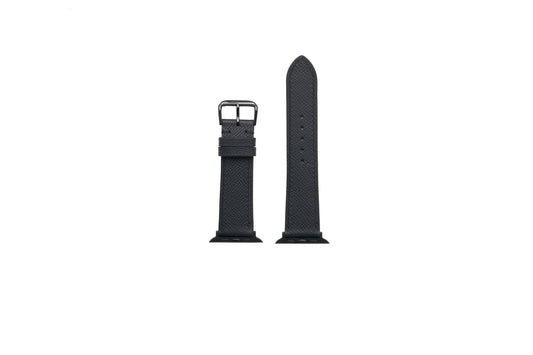 42/44/45MM Full Grain Leather Watch Straps - Black