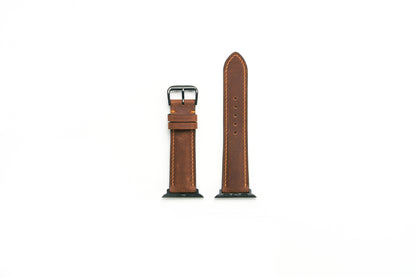 42/44/45MM Distressed Full Grain Leather Watch Strap - Brown 1