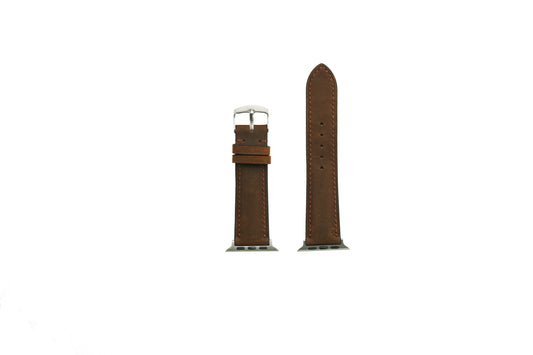 42/44/45MM Distressed Full Grain Leather Watch Strap - Brown 3