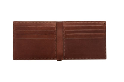Vegetable Tanned Leather Wallet - Dark Brown - 8-Pocket