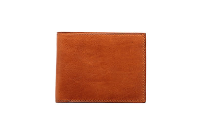 Vegetable Tanned Leather Wallet - Brown - 6-Pocket