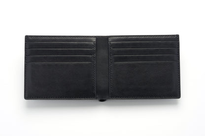 Vegetable Tanned Leather Wallet - Black - 8-Pocket