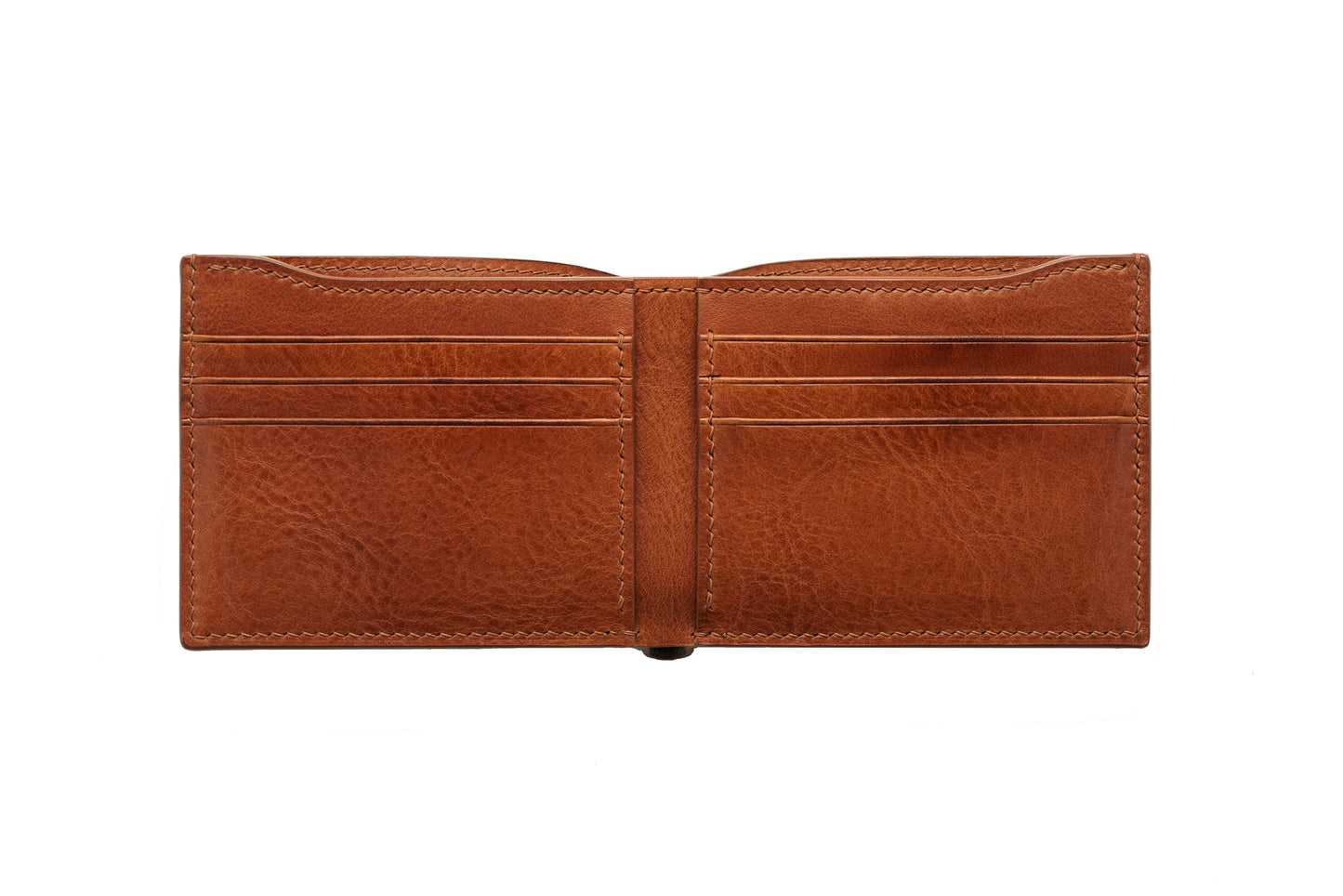 Vegetable Tanned Leather Wallet - Brown - 6-Pocket