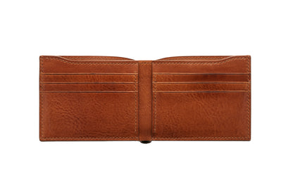 Vegetable Tanned Leather Wallet - Brown - 6-Pocket
