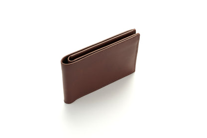 Vegetable Tanned Leather Wallet - Dark Brown - 8-Pocket