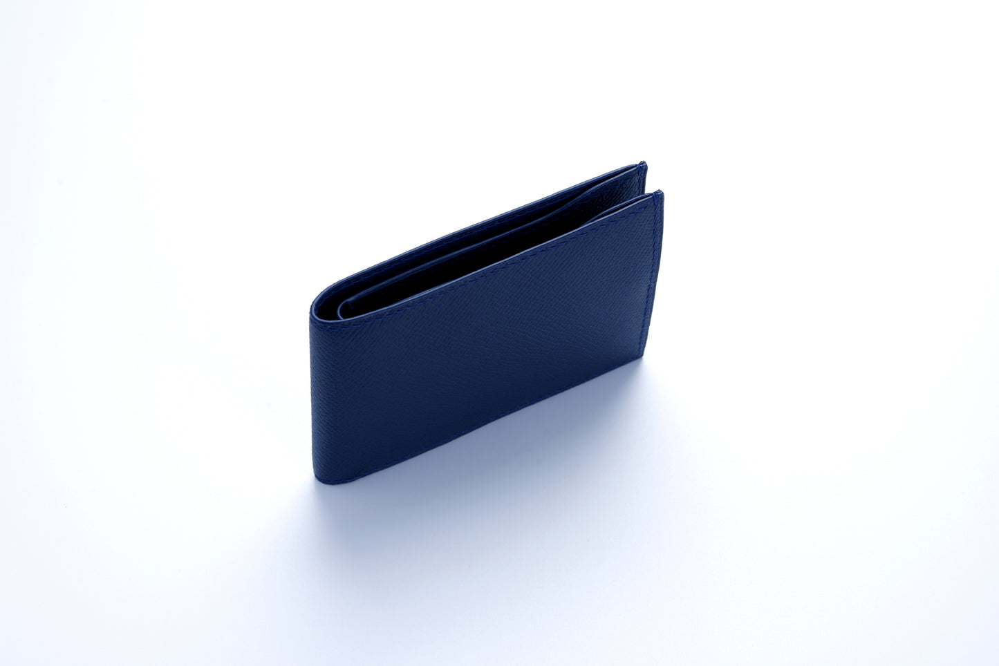 Calfskin Wallet - Navy Blue - 6-Pocket Slim