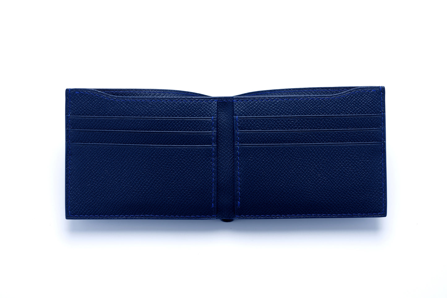 Calfskin Wallet - Navy Blue - 6-Pocket Slim