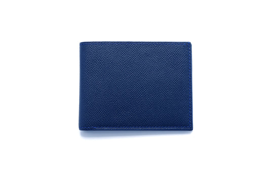 Calfskin Wallet - Navy Blue - 6-Pocket Slim