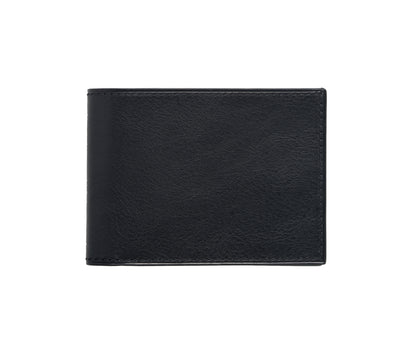Vegetable Tanned Leather Wallet - Black - 8-Pocket Slim
